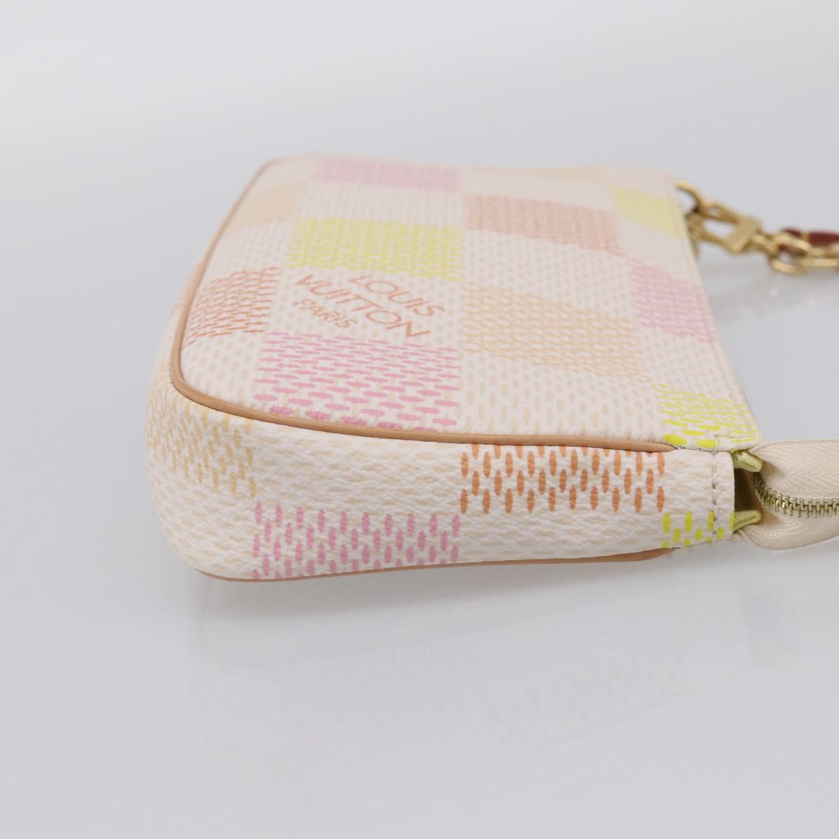 LOUIS VUITTON Damier Licious Pochette Pouch Peach N40642 LV Auth 210081SM