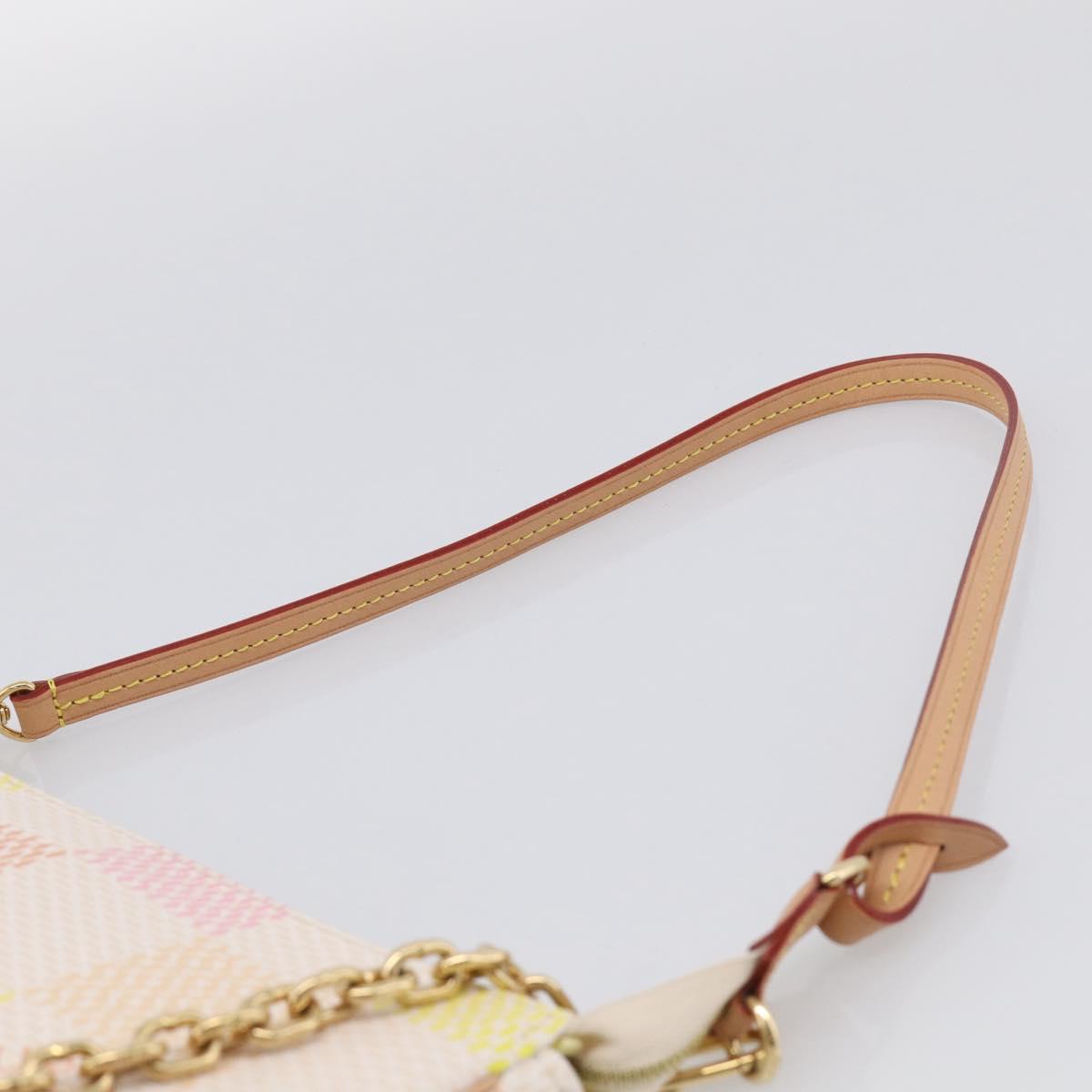 LOUIS VUITTON Damier Licious Pochette Pouch Peach N40642 LV Auth 210081SM
