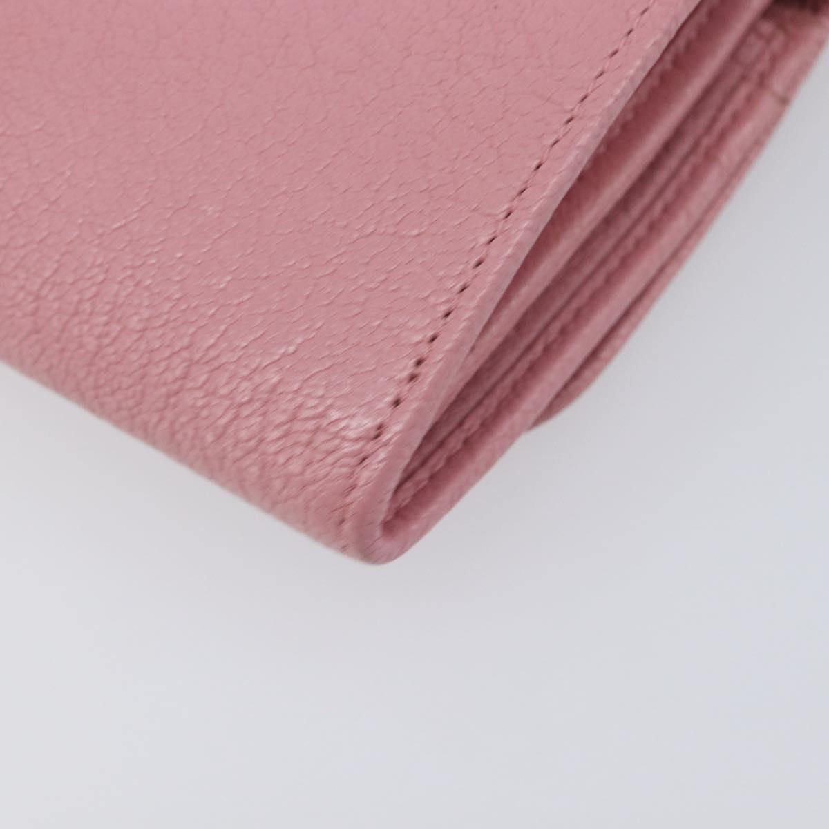 Miu Miu Chain wallet Shoulder Bag Leather Pink Gold Auth 210082V