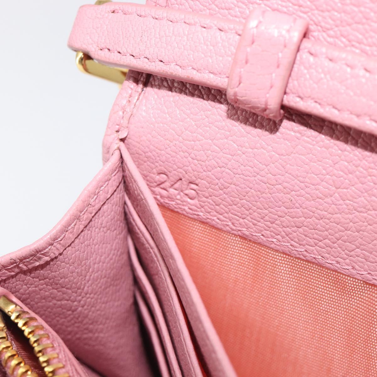 Miu Miu Chain wallet Shoulder Bag Leather Pink Gold Auth 210082V