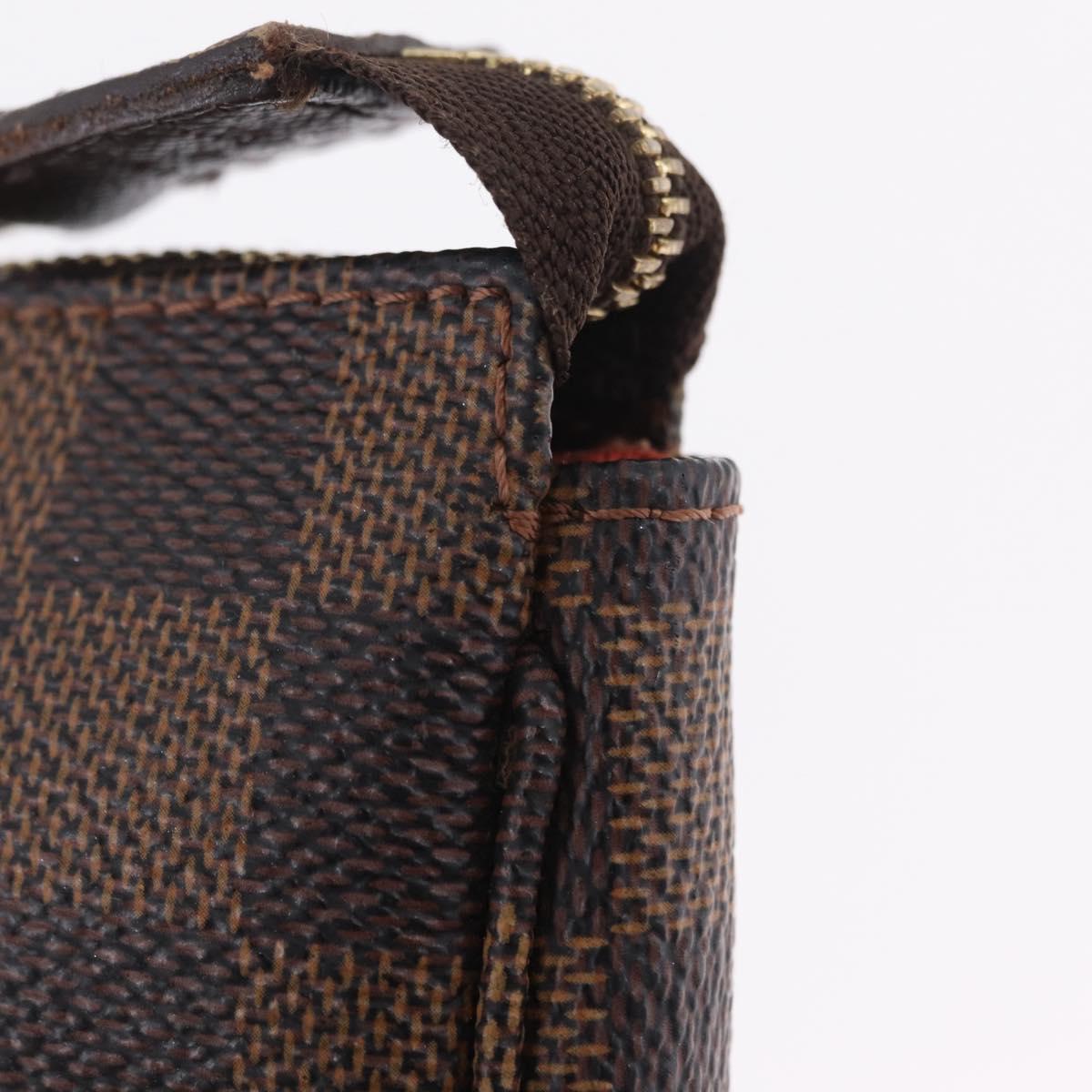 LOUIS VUITTON Damier Ebene Mini Pochette Accessory Pouch N58009 LV Auth 210083A