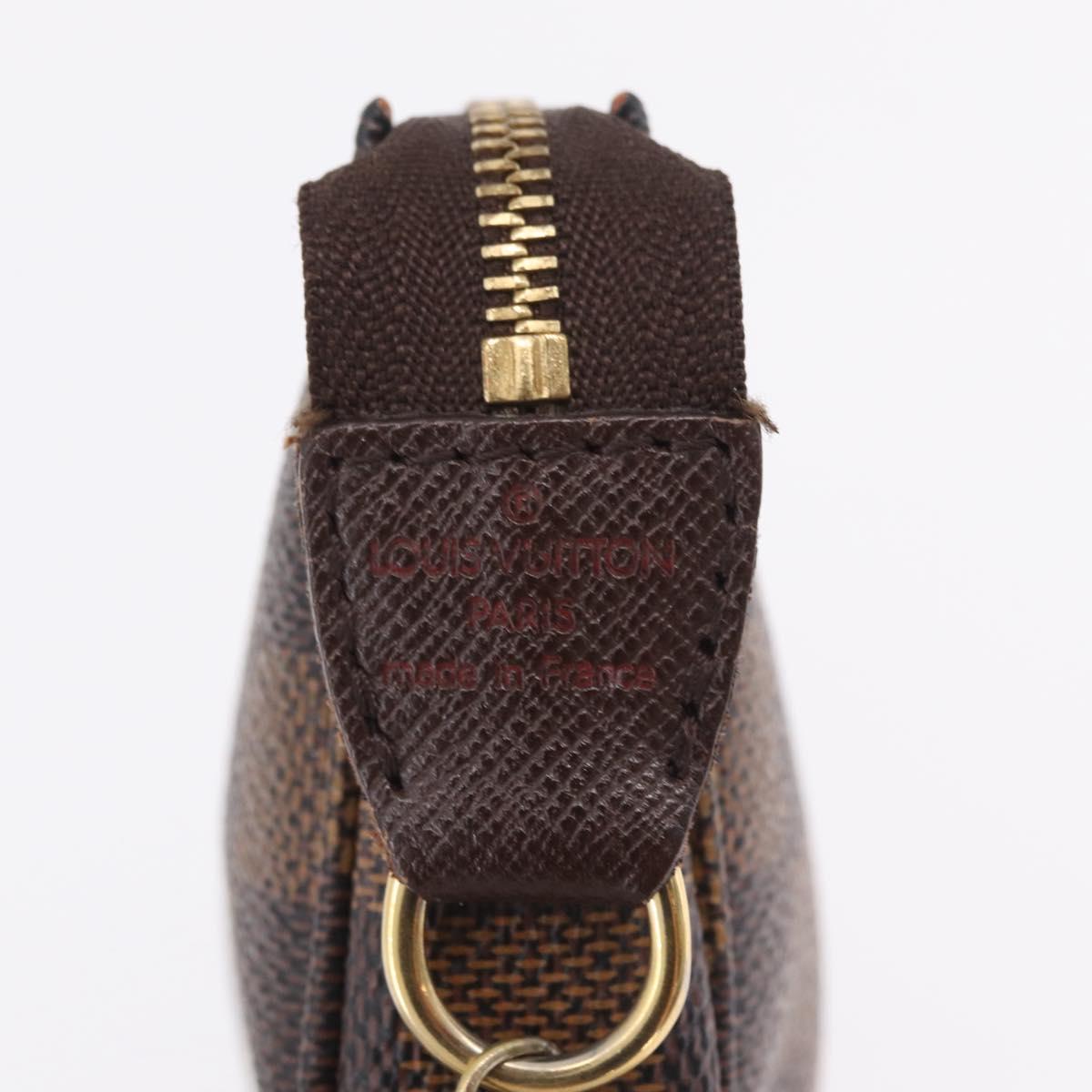 LOUIS VUITTON Damier Ebene Mini Pochette Accessory Pouch N58009 LV Auth 210083A