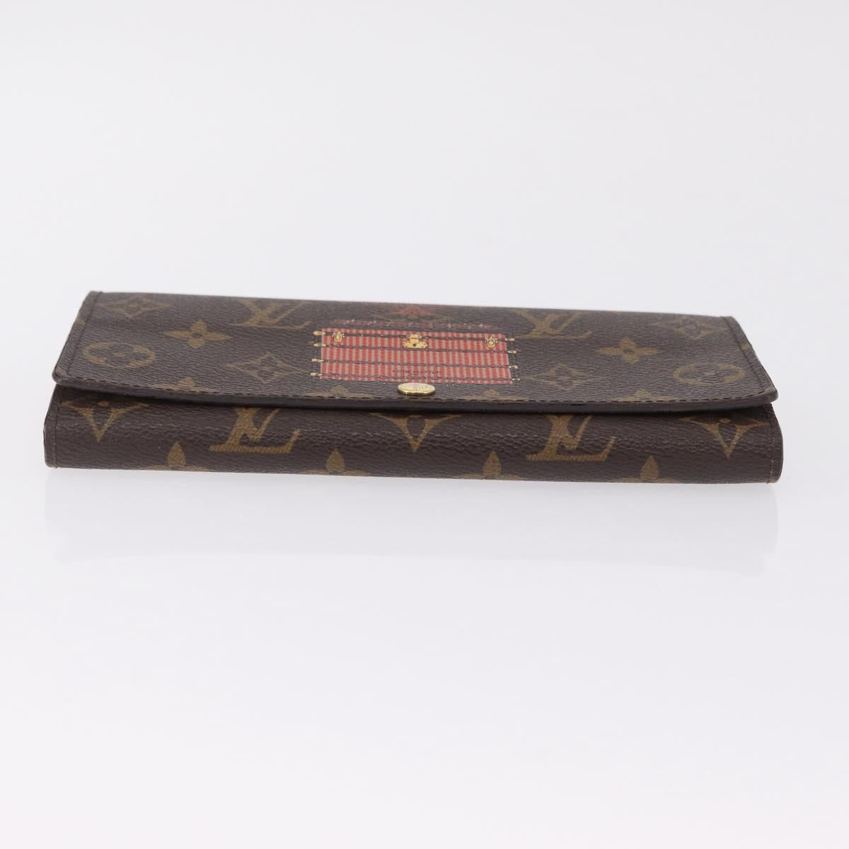 LOUIS VUITTON Monogram Trunk Portefeuille Sarah Long Wallet M60415 Auth 210084