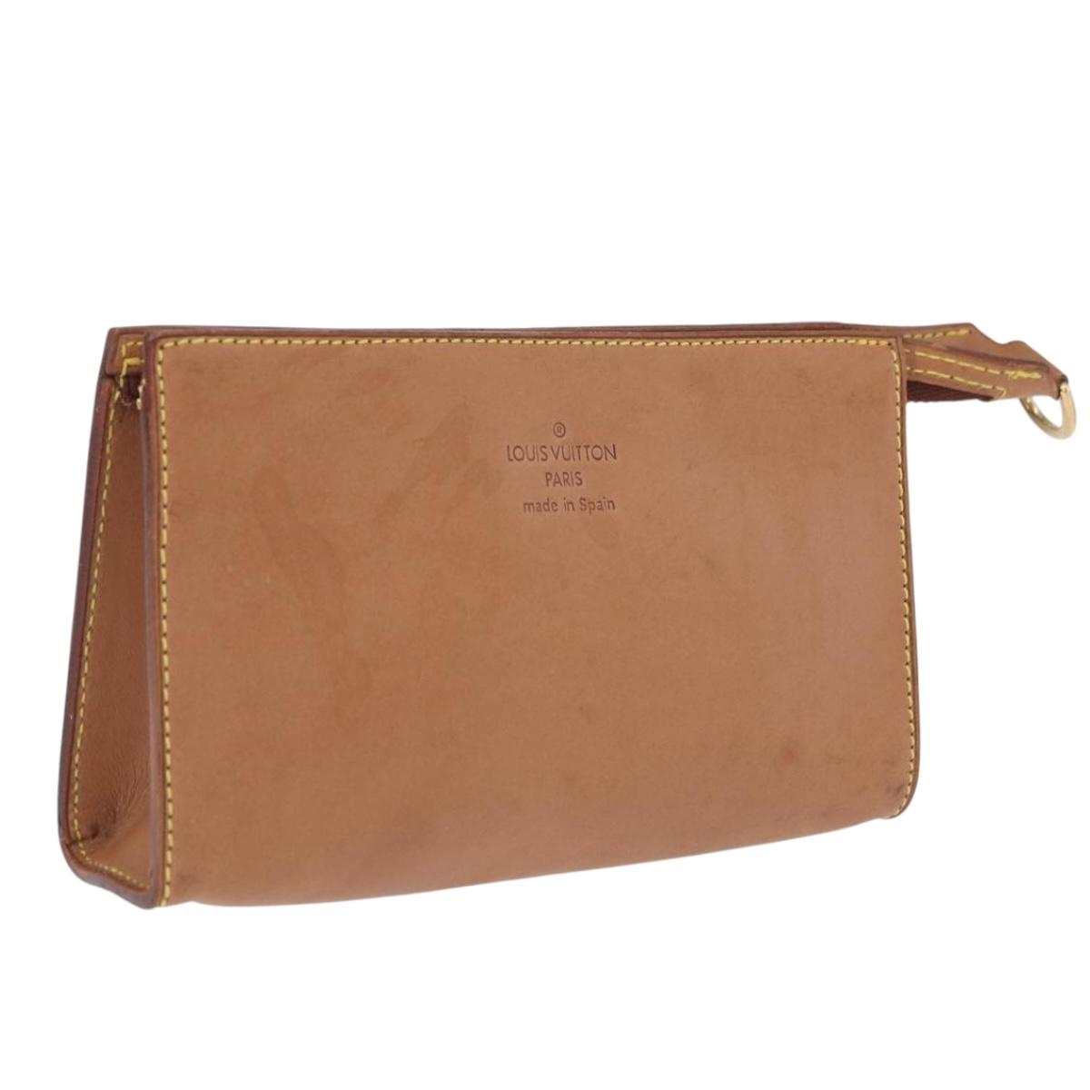 LOUIS VUITTON Nomad Cabas Amble PM Pouch Leather Beige M92502 LV Auth 210085