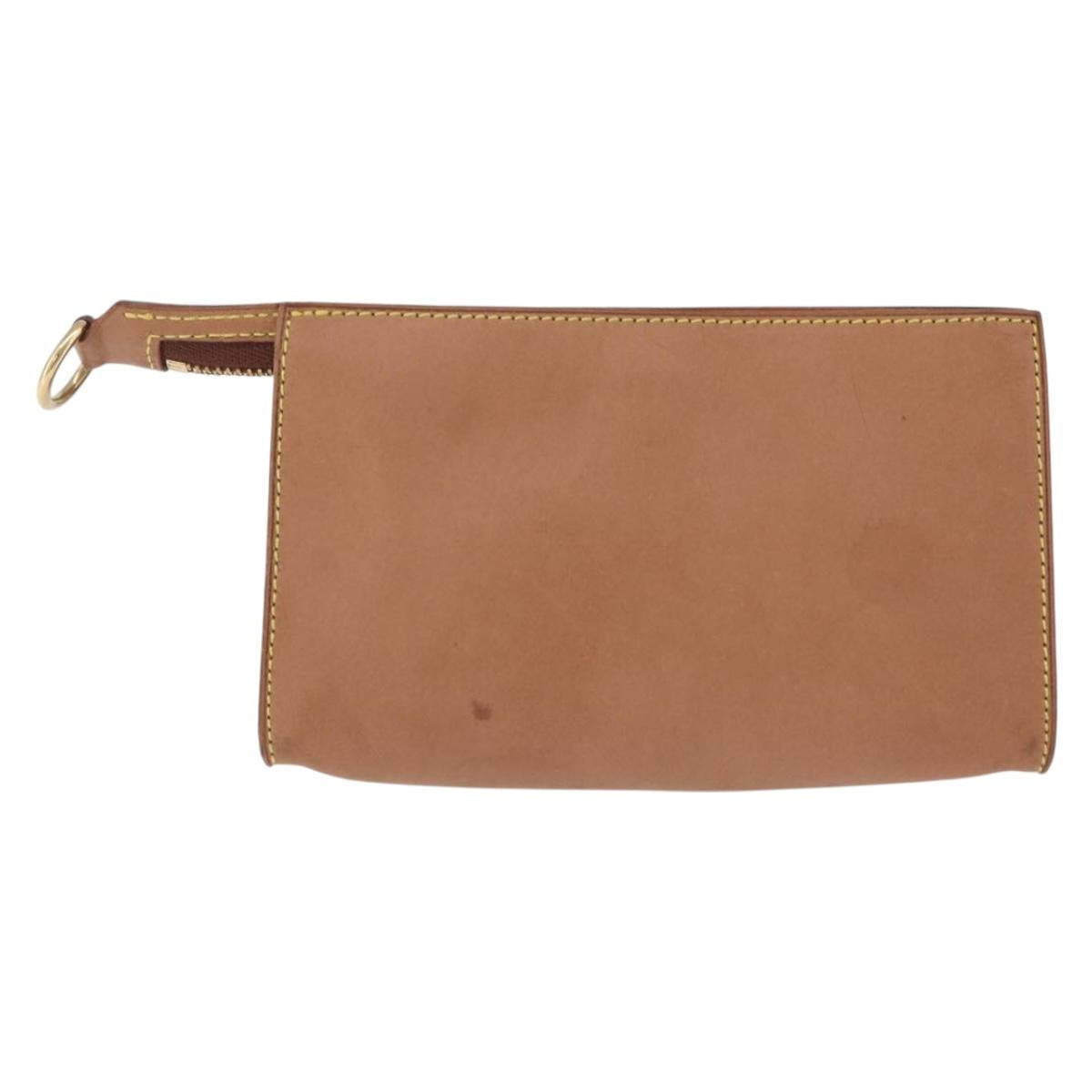 LOUIS VUITTON Nomad Cabas Amble PM Pouch Leather Beige M92502 LV Auth 210085