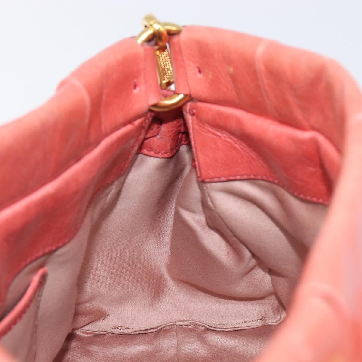 Miu Miu Hand Bag Leather 2way Pink Gold Auth 210090V