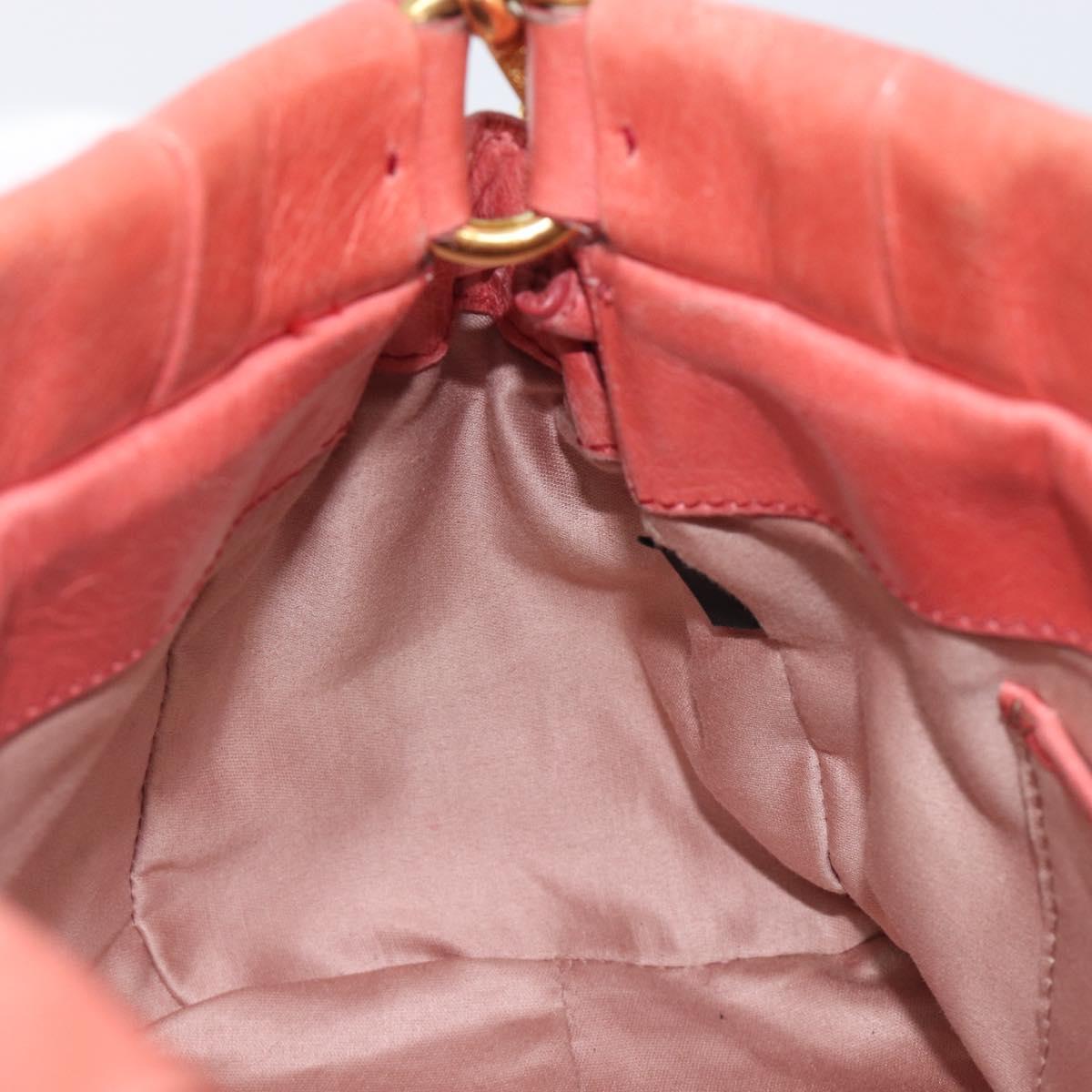Miu Miu Hand Bag Leather 2way Pink Gold Auth 210090V