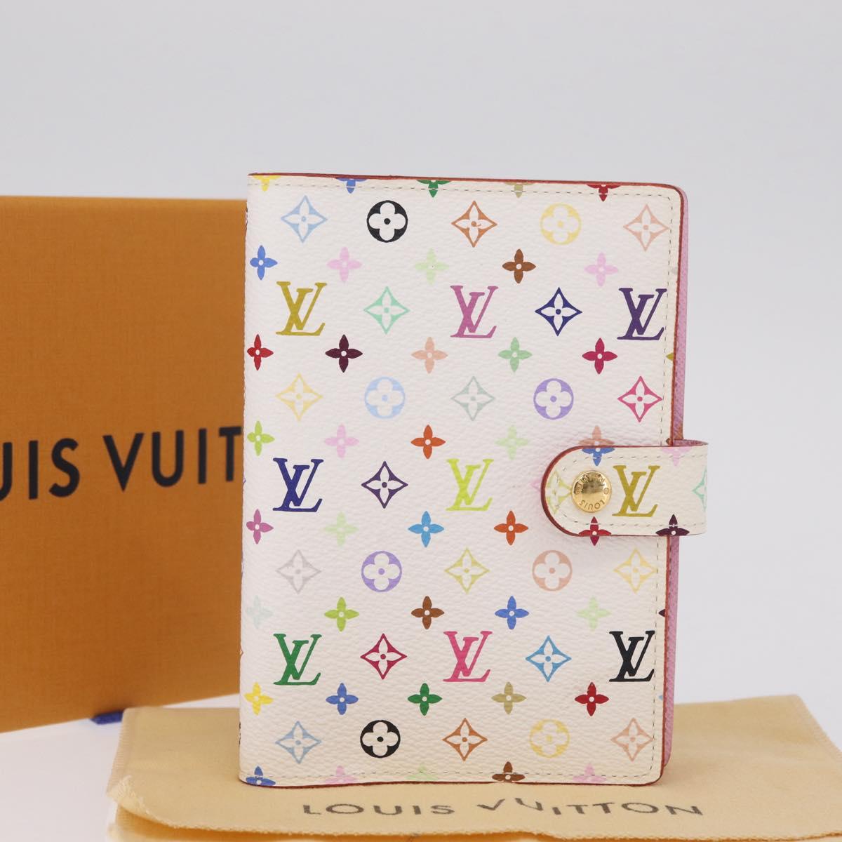 LOUIS VUITTON Monogram Multicolor Agenda PM Day White R21074 LV Auth 210095M