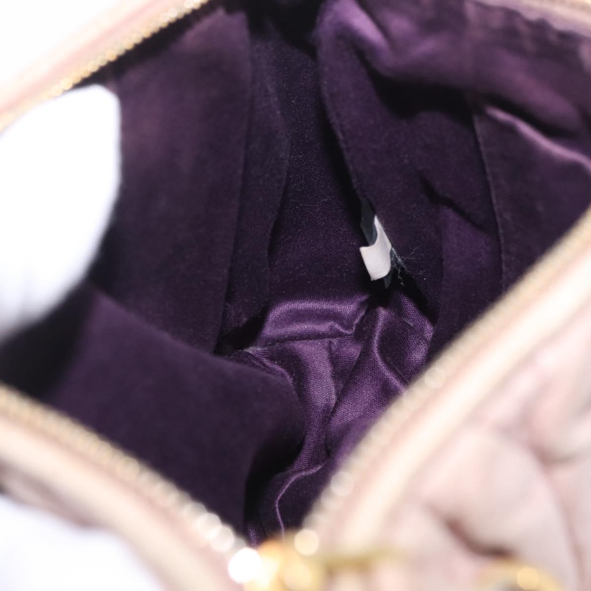 Miu Miu Matelasse Shoulder Bag Leather Pink Gold Auth 210096
