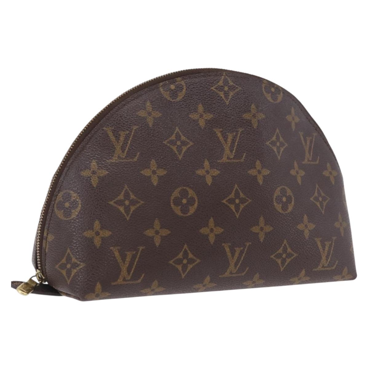 LOUIS VUITTON Monogram Trousse Demi Ronde Cosmetic Pouch M47520 LV Auth 210101