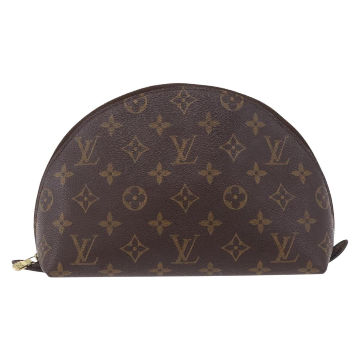 LOUIS VUITTON Monogram Trousse Demi Ronde Cosmetic Pouch M47520 LV Auth 210101