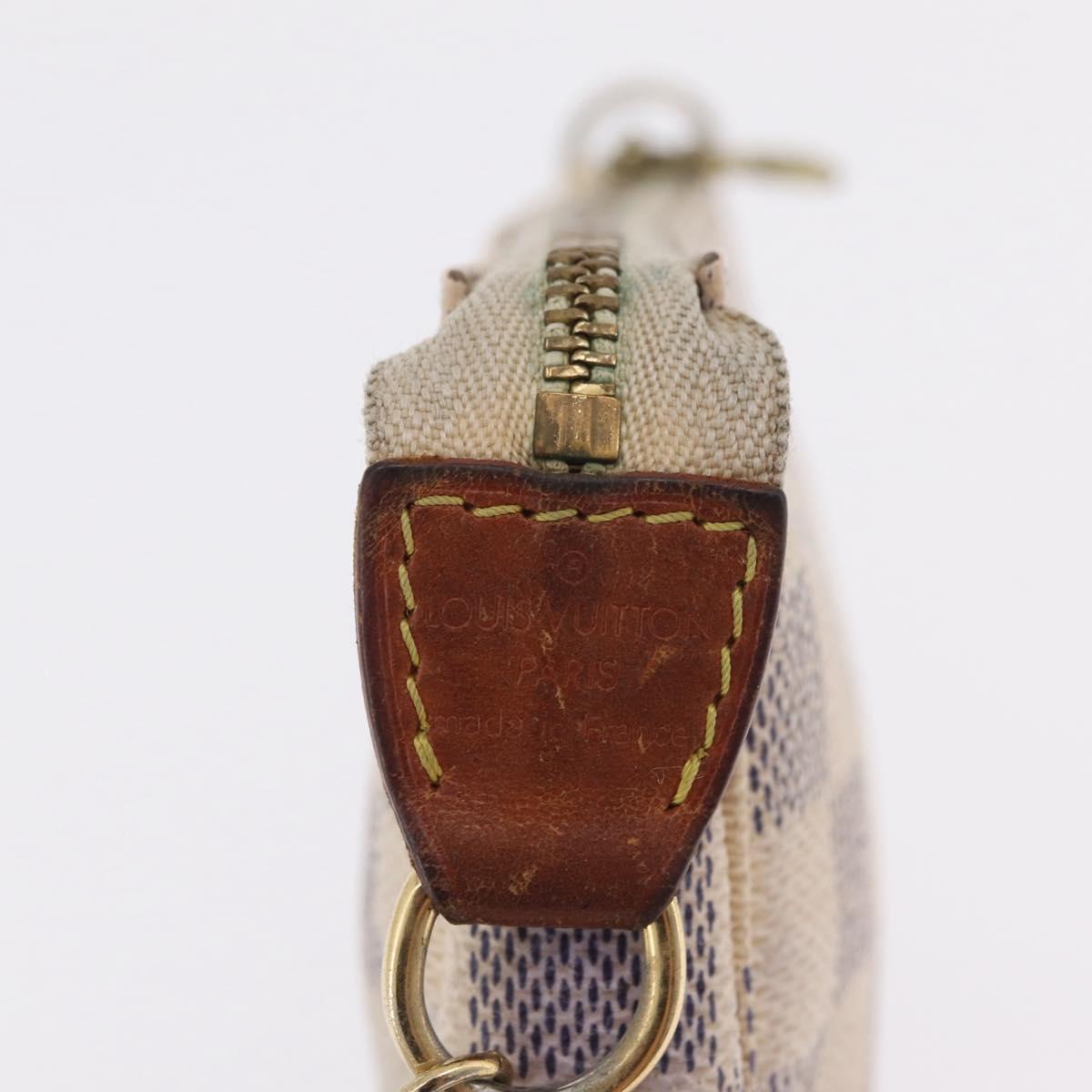 LOUIS VUITTON Damier Azur Mini Pochette Accessoires Pouch N63005 LV Auth 210106
