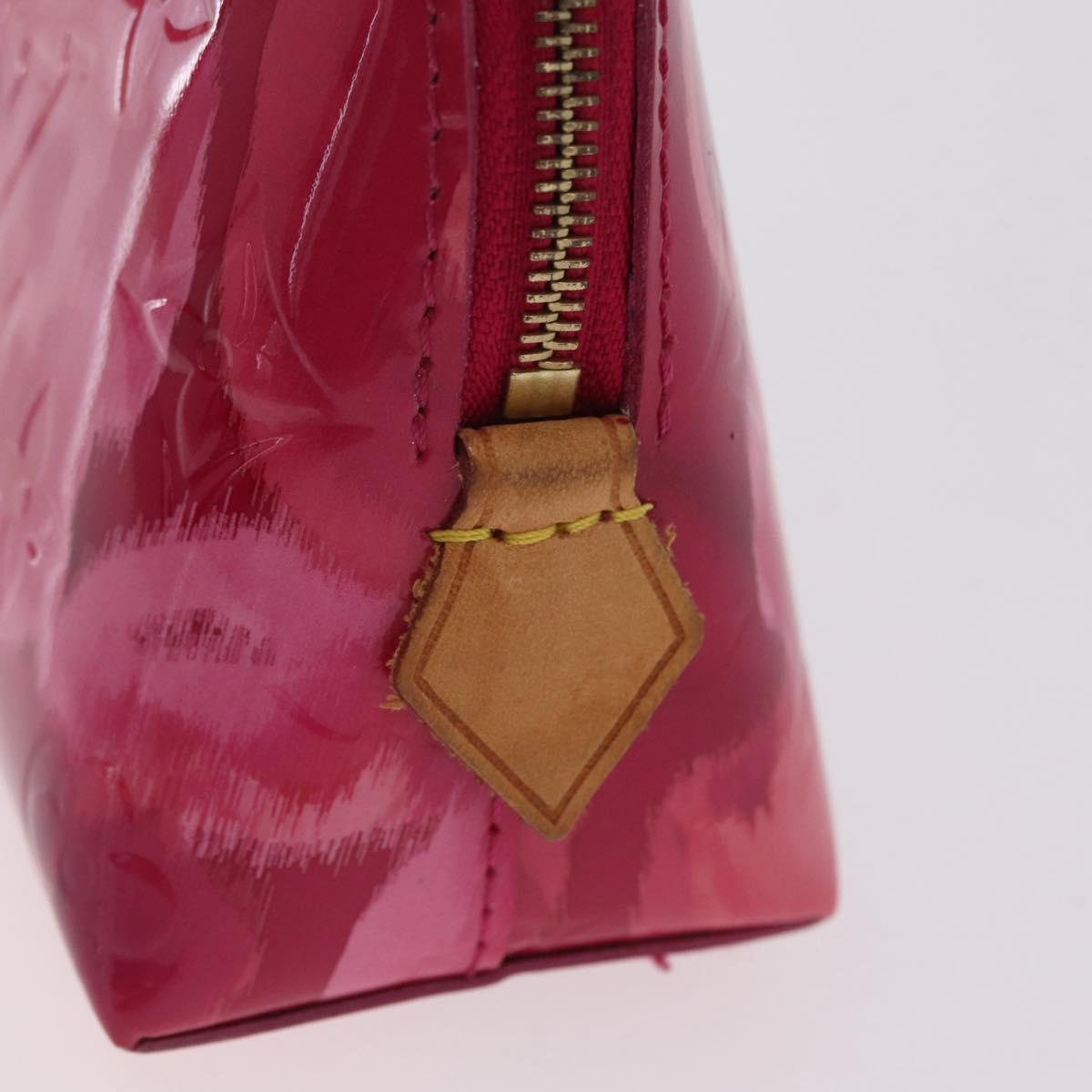 LOUIS VUITTON Vernis Ikat Flower Pochette Cosmetic Pink M90045 LV Auth 210111