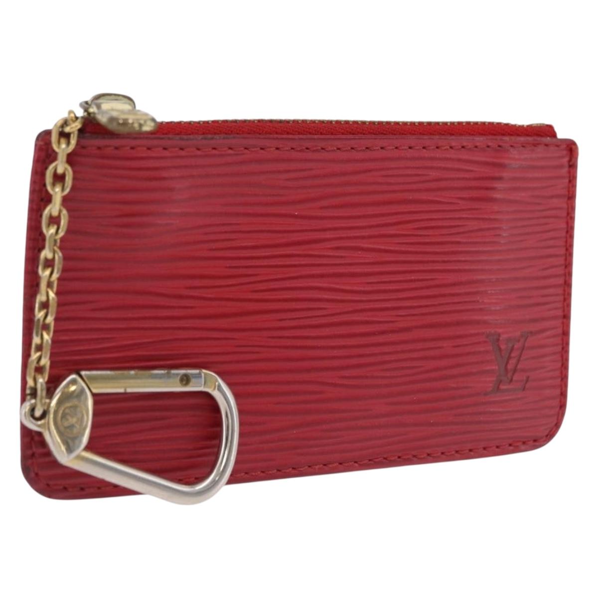 LOUIS VUITTON Epi Pochette Cles Coin Purse Red M63807 LV Auth 210112