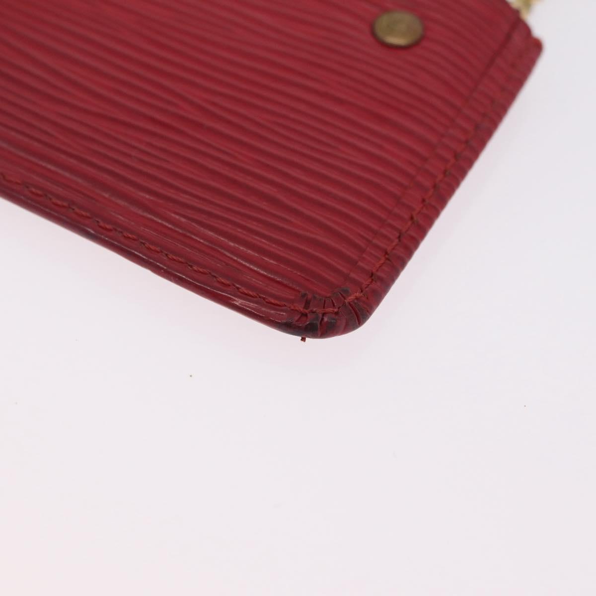 LOUIS VUITTON Epi Pochette Cles Coin Purse Red M63807 LV Auth 210112