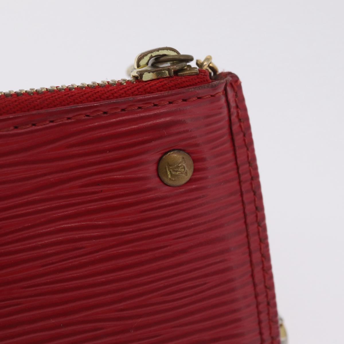 LOUIS VUITTON Epi Pochette Cles Coin Purse Red M63807 LV Auth 210112