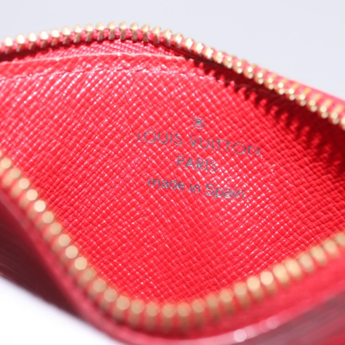 LOUIS VUITTON Epi Pochette Cles Coin Purse Red M63807 LV Auth 210112