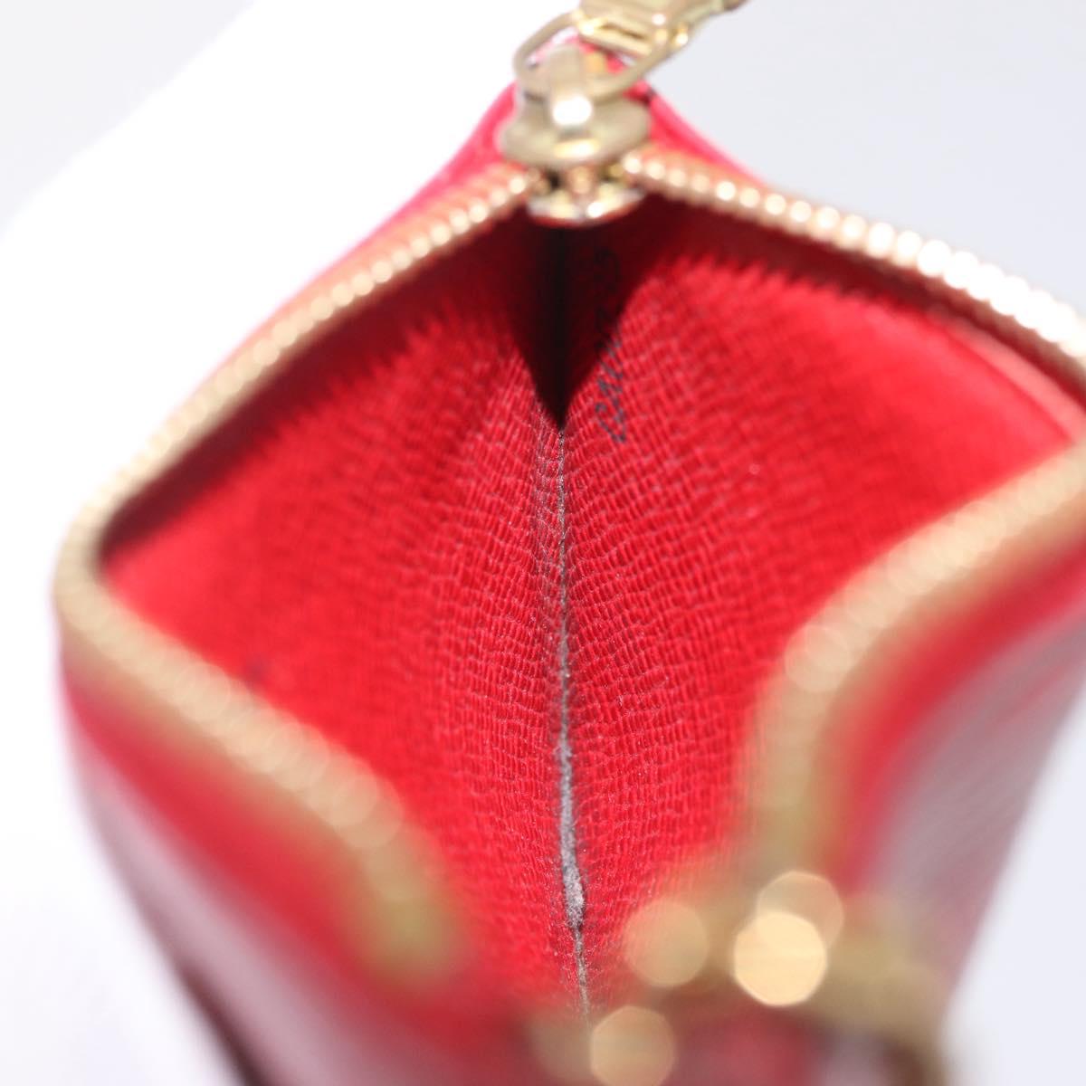 LOUIS VUITTON Epi Pochette Cles Coin Purse Red M63807 LV Auth 210112