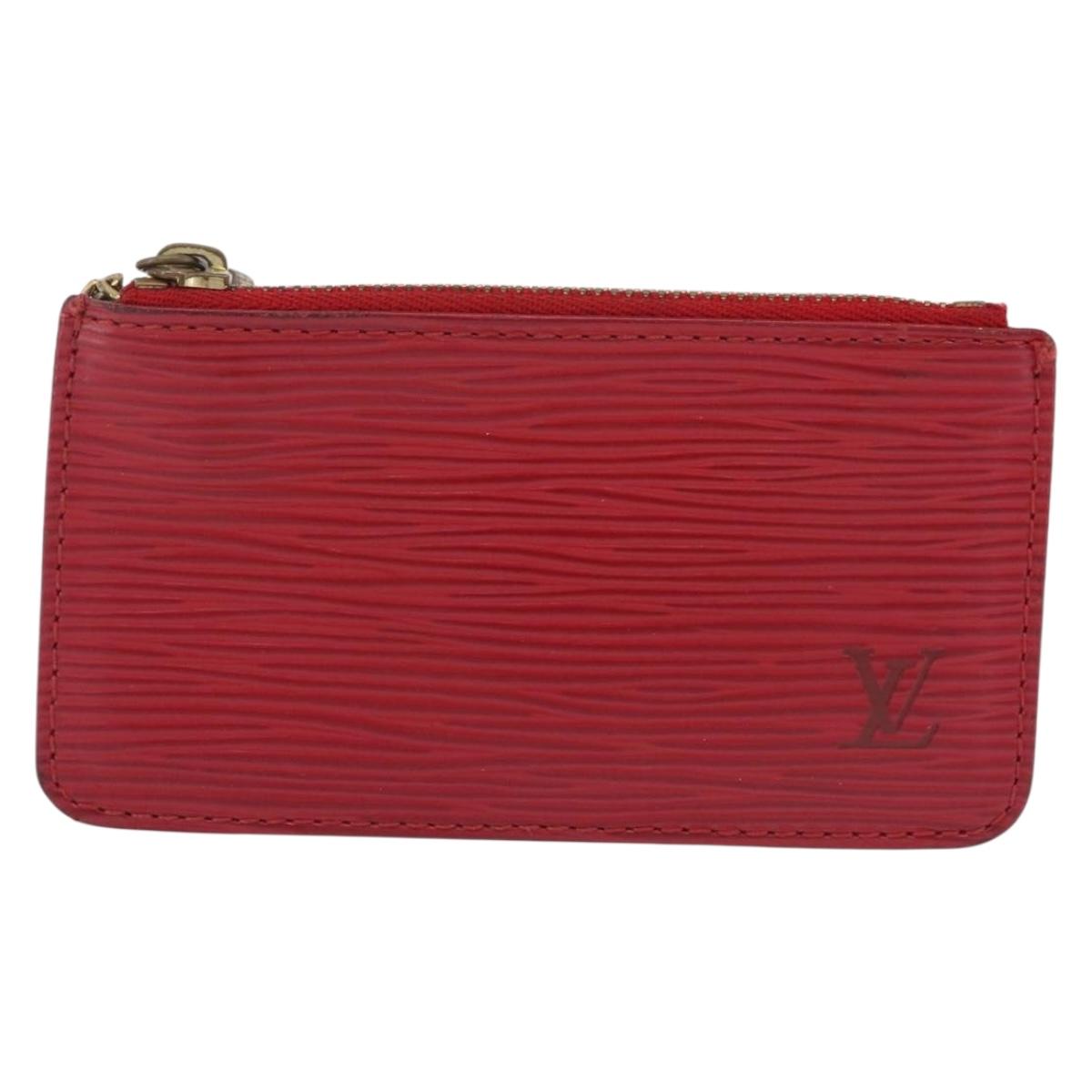LOUIS VUITTON Epi Pochette Cles Coin Purse Red M63807 LV Auth 210112