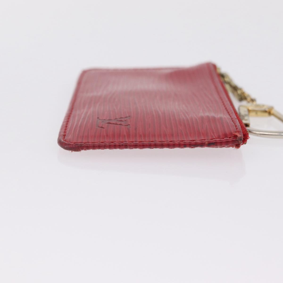 LOUIS VUITTON Epi Pochette Cles Coin Purse Red M63807 LV Auth 210112