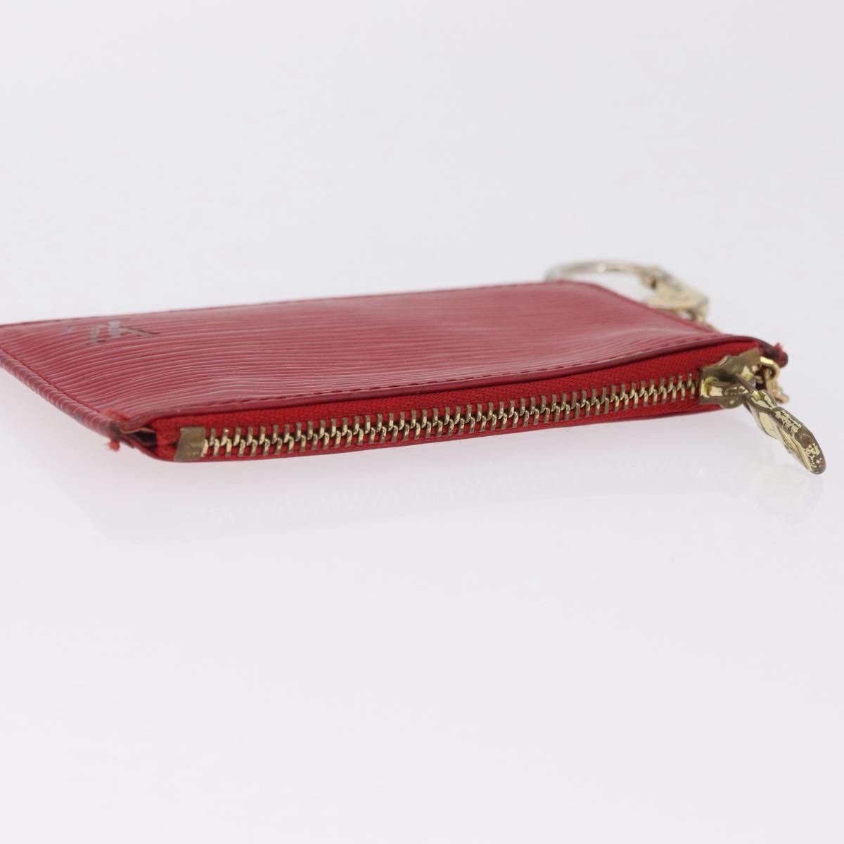 LOUIS VUITTON Epi Pochette Cles Coin Purse Red M63807 LV Auth 210112