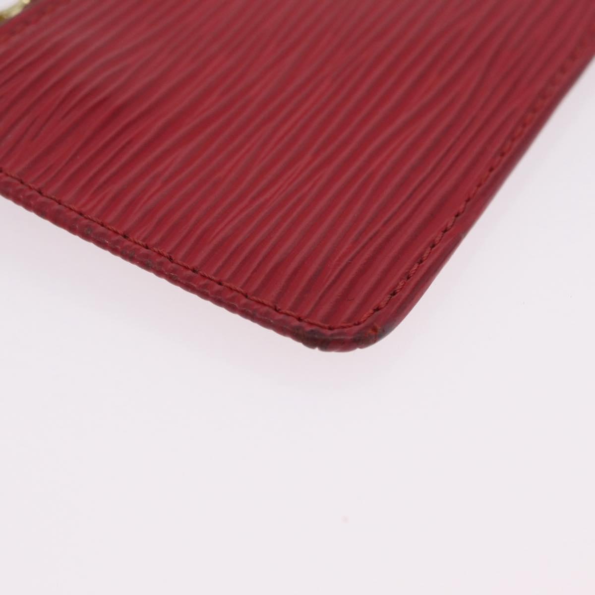 LOUIS VUITTON Epi Pochette Cles Coin Purse Red M63807 LV Auth 210112