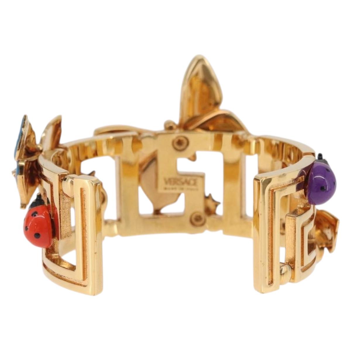 VERSACE Bangle Bracelet metal Gold Tone Auth 210115M