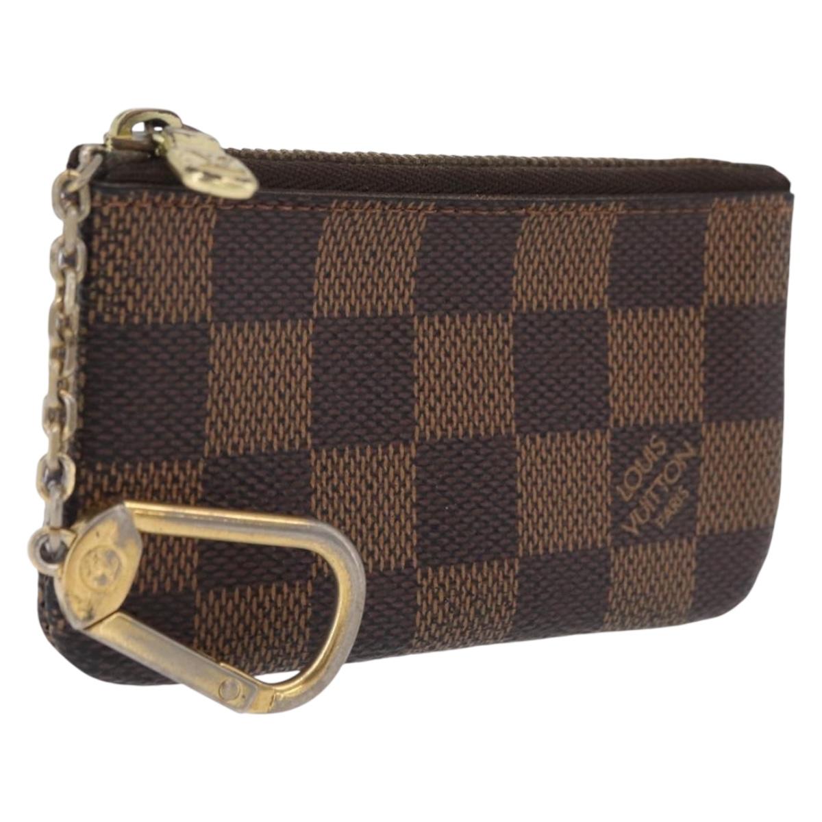 LOUIS VUITTON Damier Ebene Pochette Cles Coin Purse N62658 LV Auth 210119