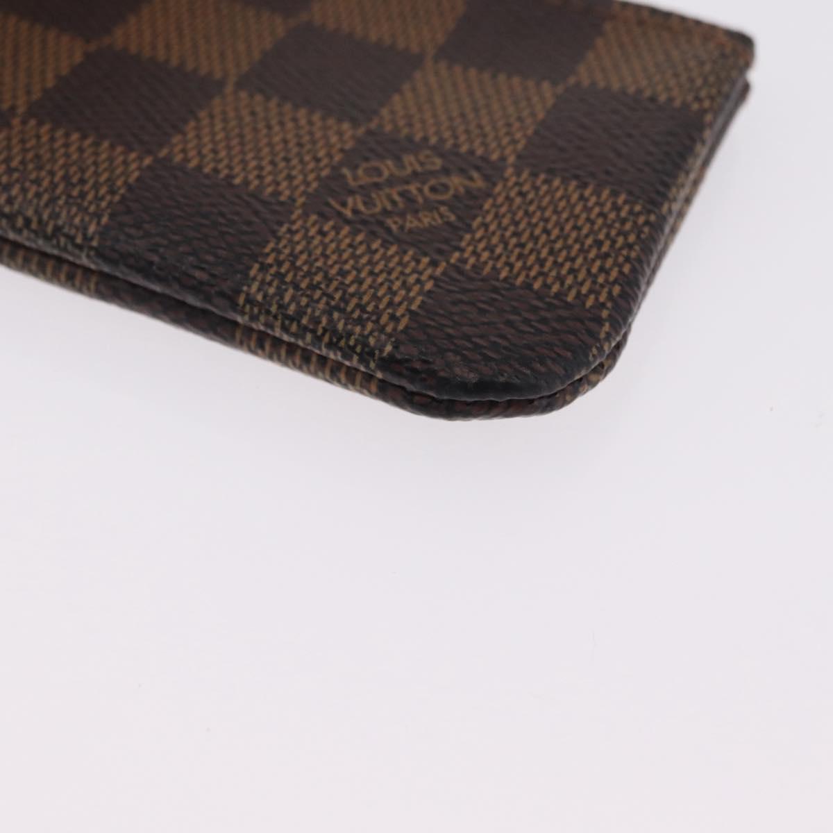 LOUIS VUITTON Damier Ebene Pochette Cles Coin Purse N62658 LV Auth 210119
