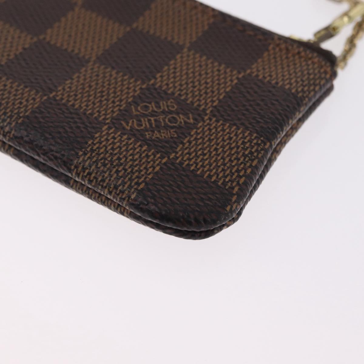 LOUIS VUITTON Damier Ebene Pochette Cles Coin Purse N62658 LV Auth 210119
