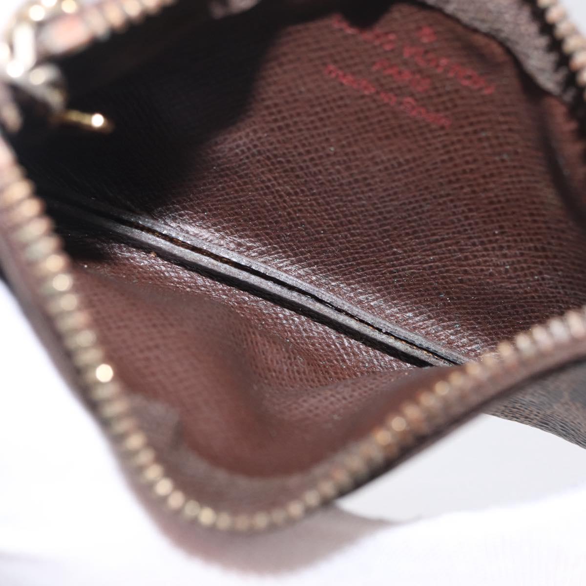 LOUIS VUITTON Damier Ebene Pochette Cles Coin Purse N62658 LV Auth 210119