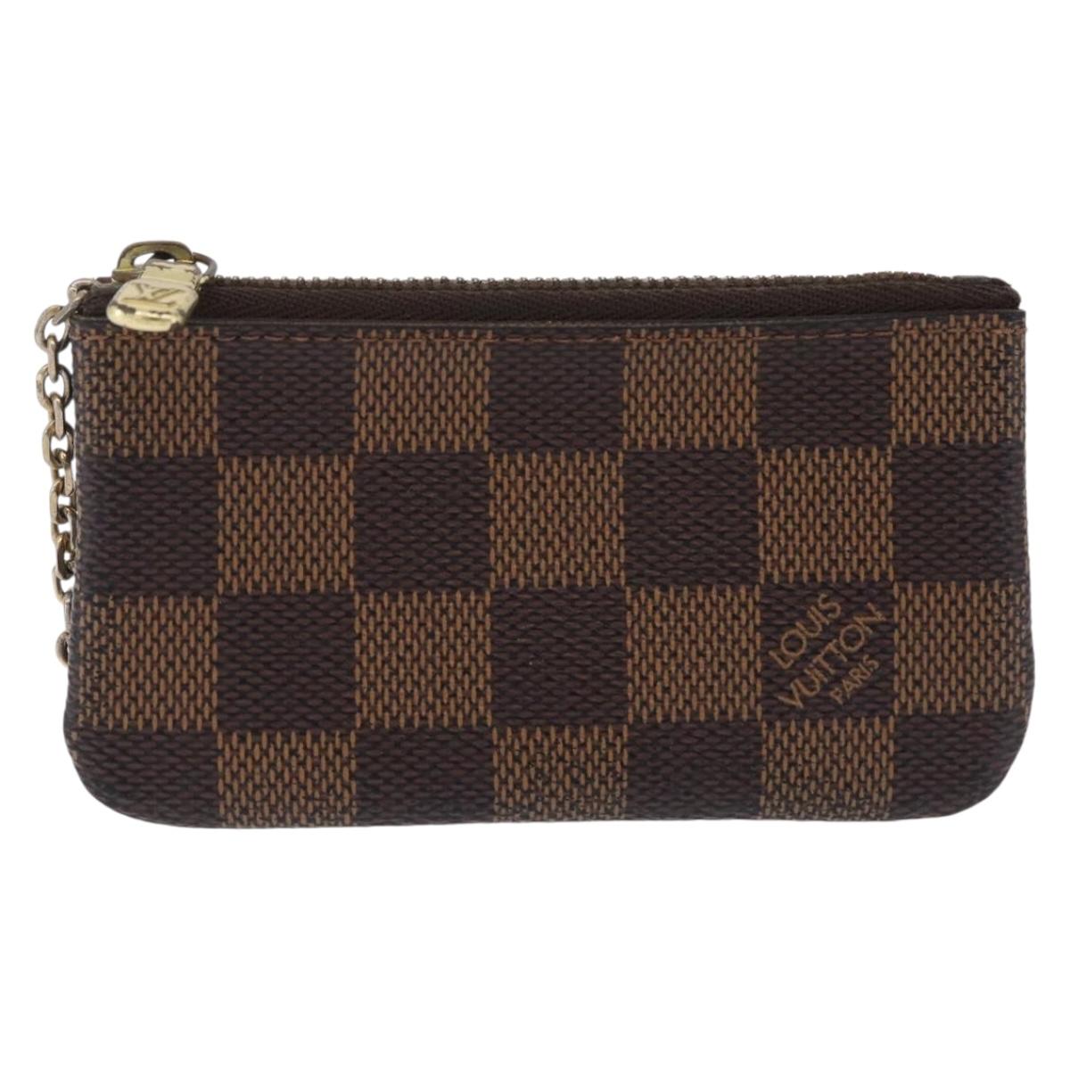 LOUIS VUITTON Damier Ebene Pochette Cles Coin Purse N62658 LV Auth 210119