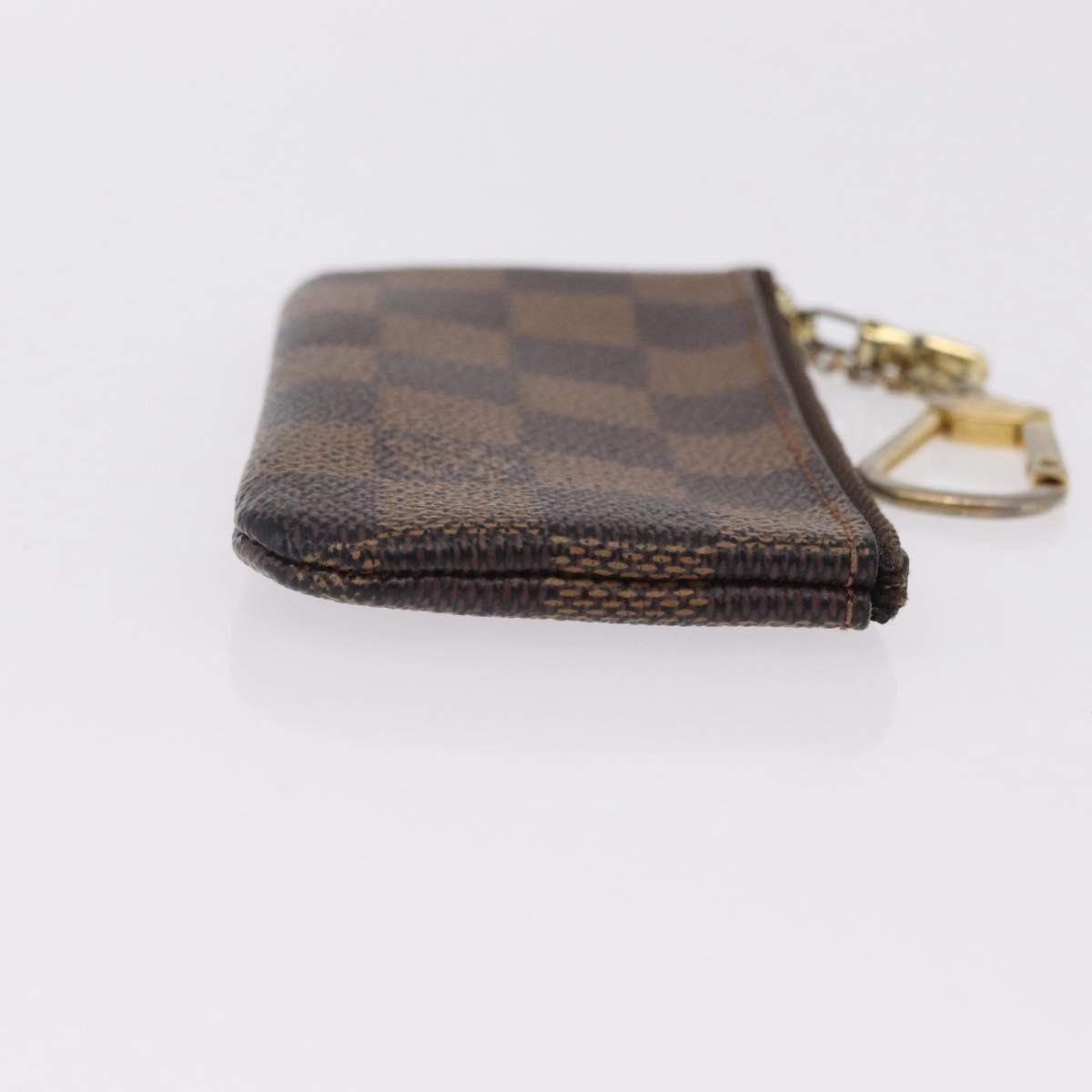 LOUIS VUITTON Damier Ebene Pochette Cles Coin Purse N62658 LV Auth 210119