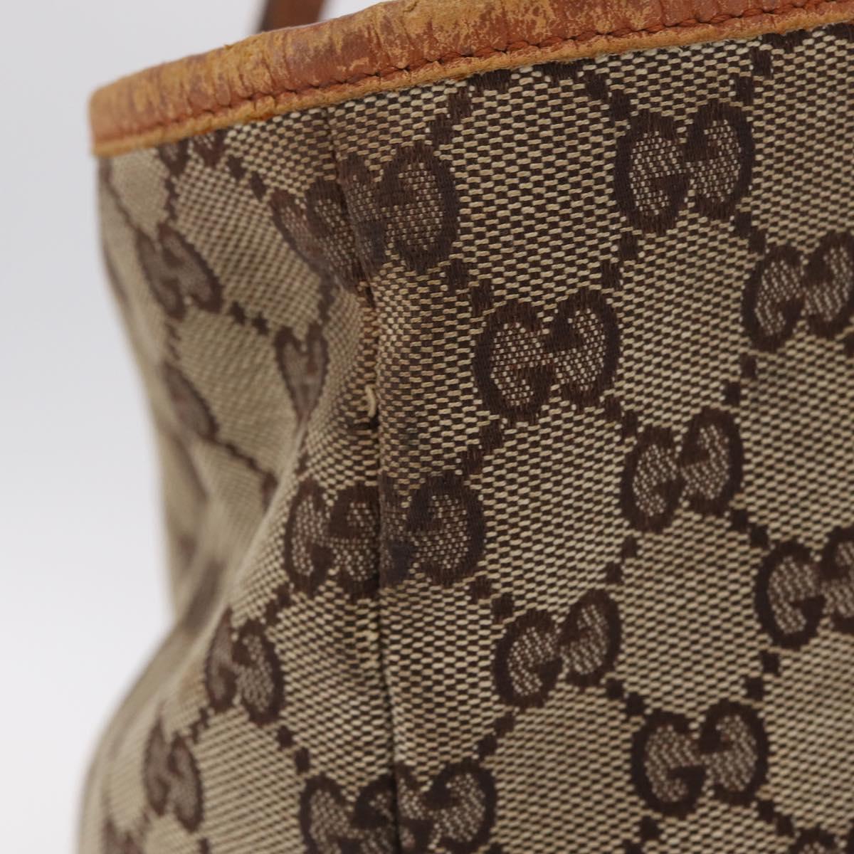 GUCCI GG Canvas Sherry Line Tote Bag Beige Gold 139260 Auth 210127