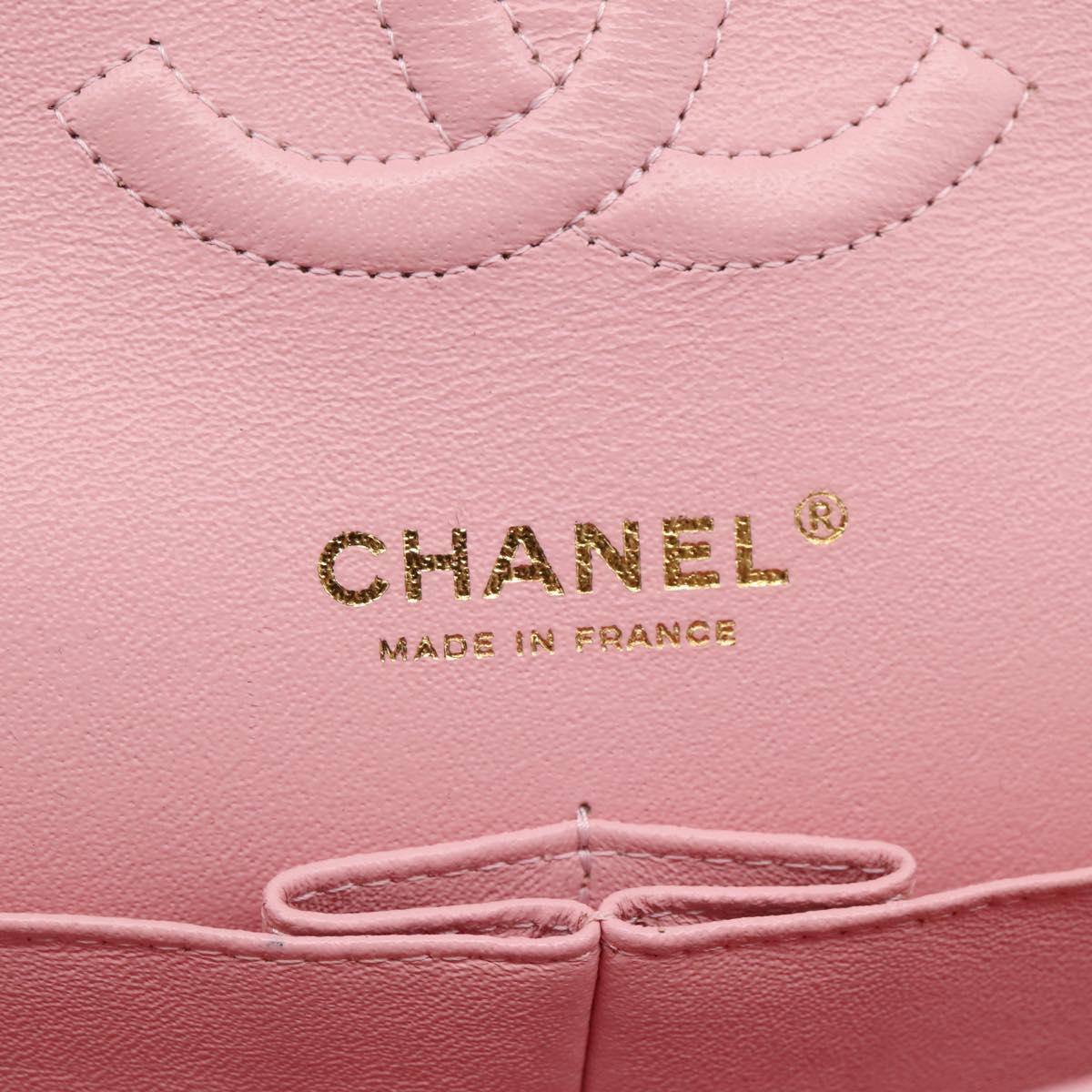 CHANEL Chain Matelasse25 Shoulder Bag Tweed Multicolor Gold CC Auth 210135SM