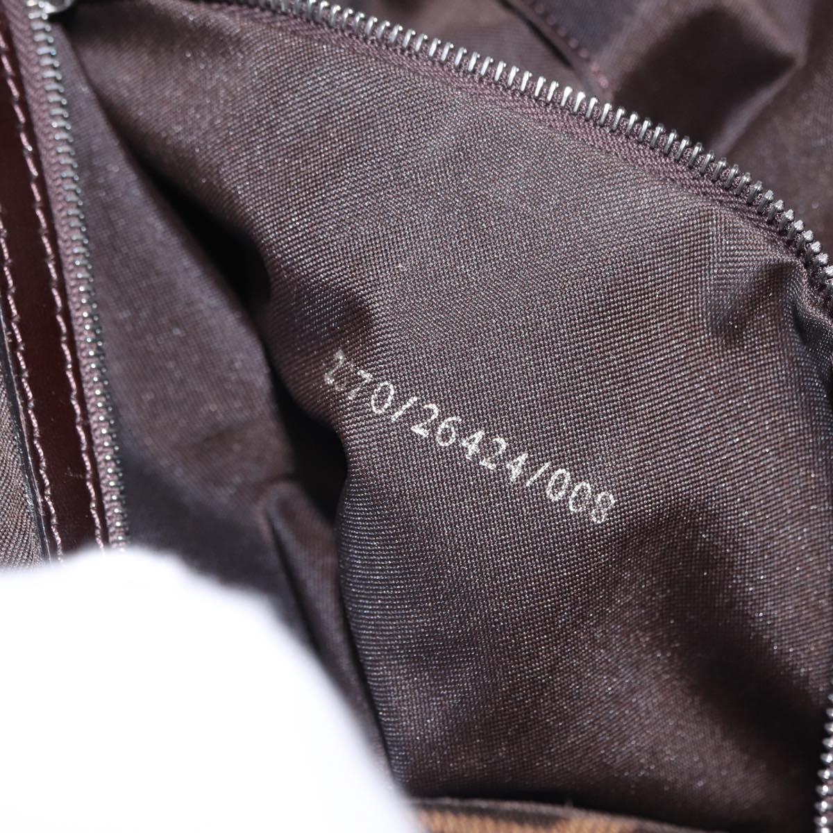 FENDI Zucca Canvas Mamma Baguette Shoulder Bag Brown Black 26424 Auth 210138V