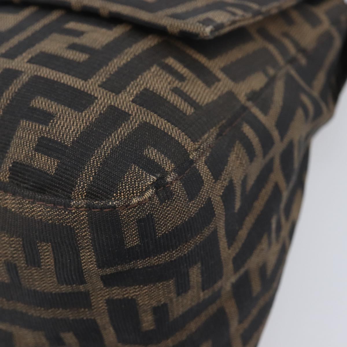 FENDI Zucca Canvas Mamma Baguette Shoulder Bag Brown Black 26325 Auth 210140V