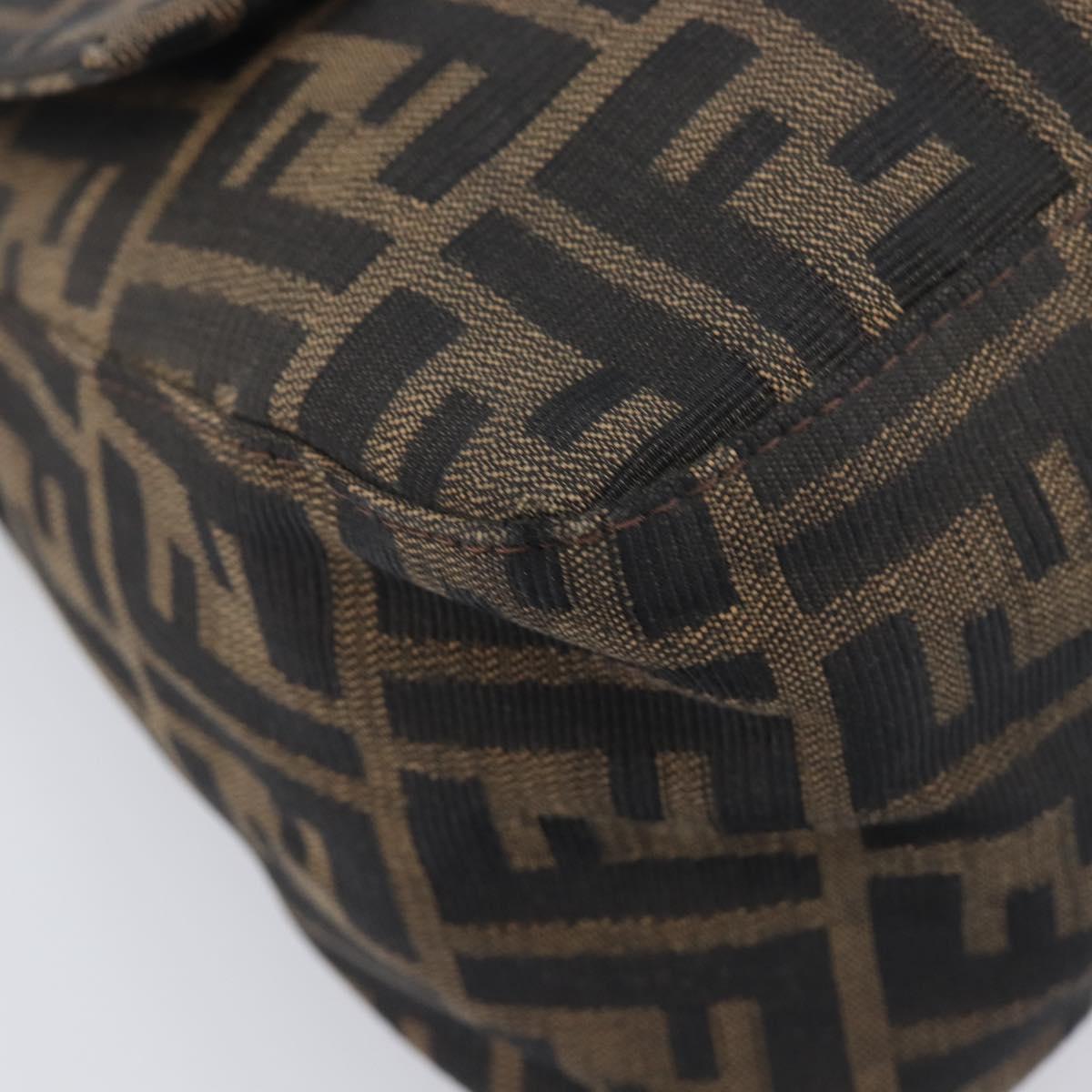 FENDI Zucca Canvas Mamma Baguette Shoulder Bag Brown Black 26325 Auth 210140V