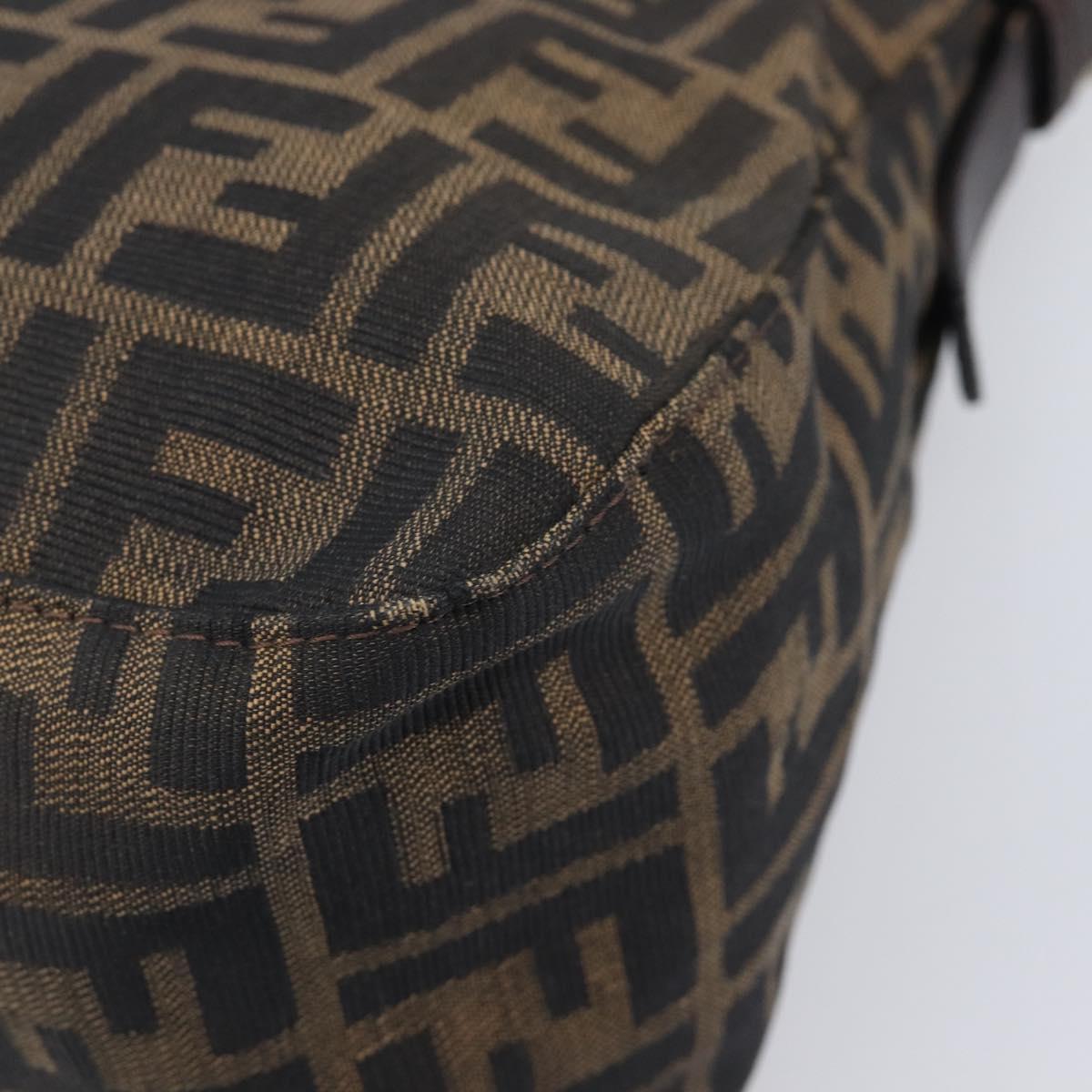 FENDI Zucca Canvas Mamma Baguette Shoulder Bag Brown Black 26325 Auth 210140V