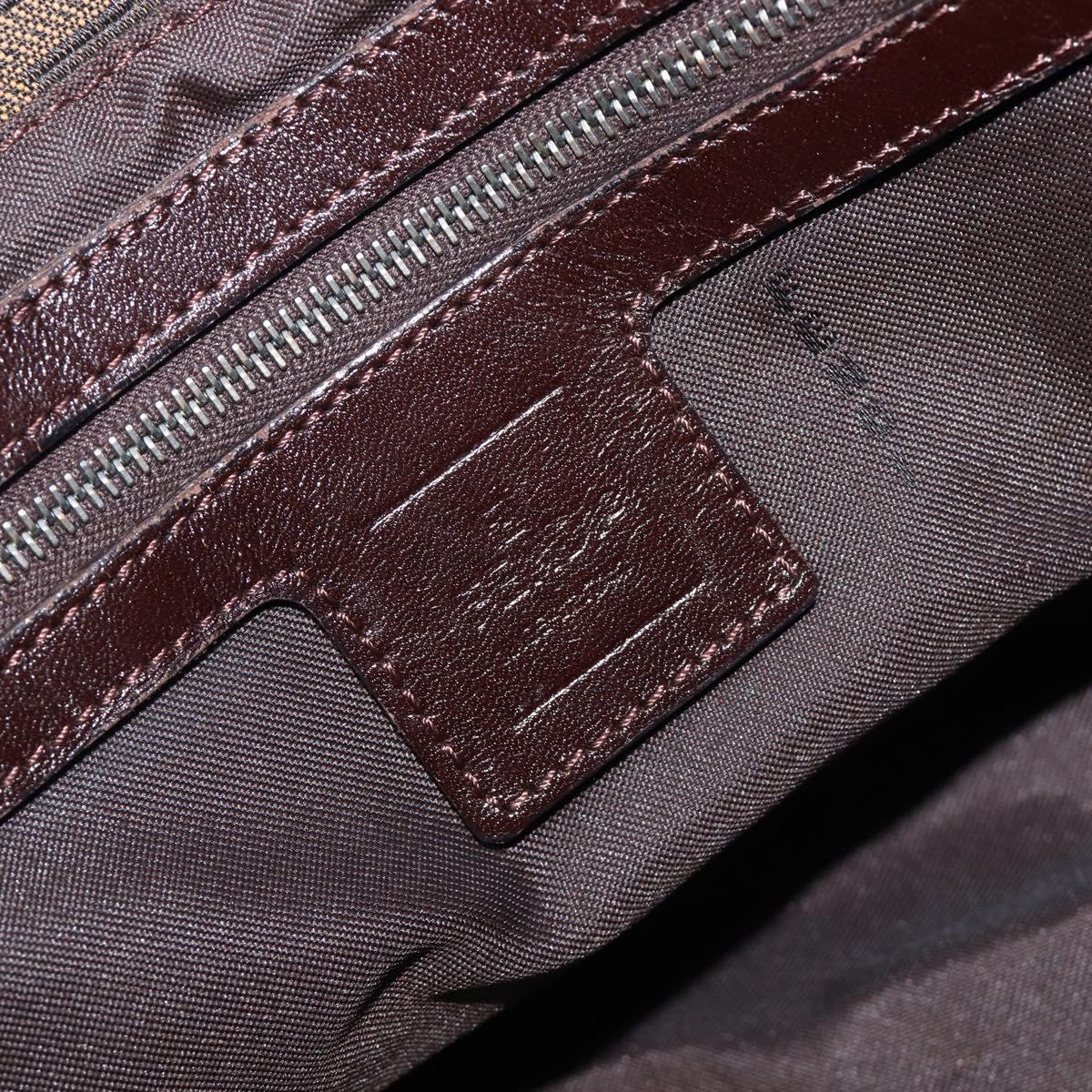 FENDI Zucca Canvas Mamma Baguette Shoulder Bag Brown Black 26325 Auth 210140V