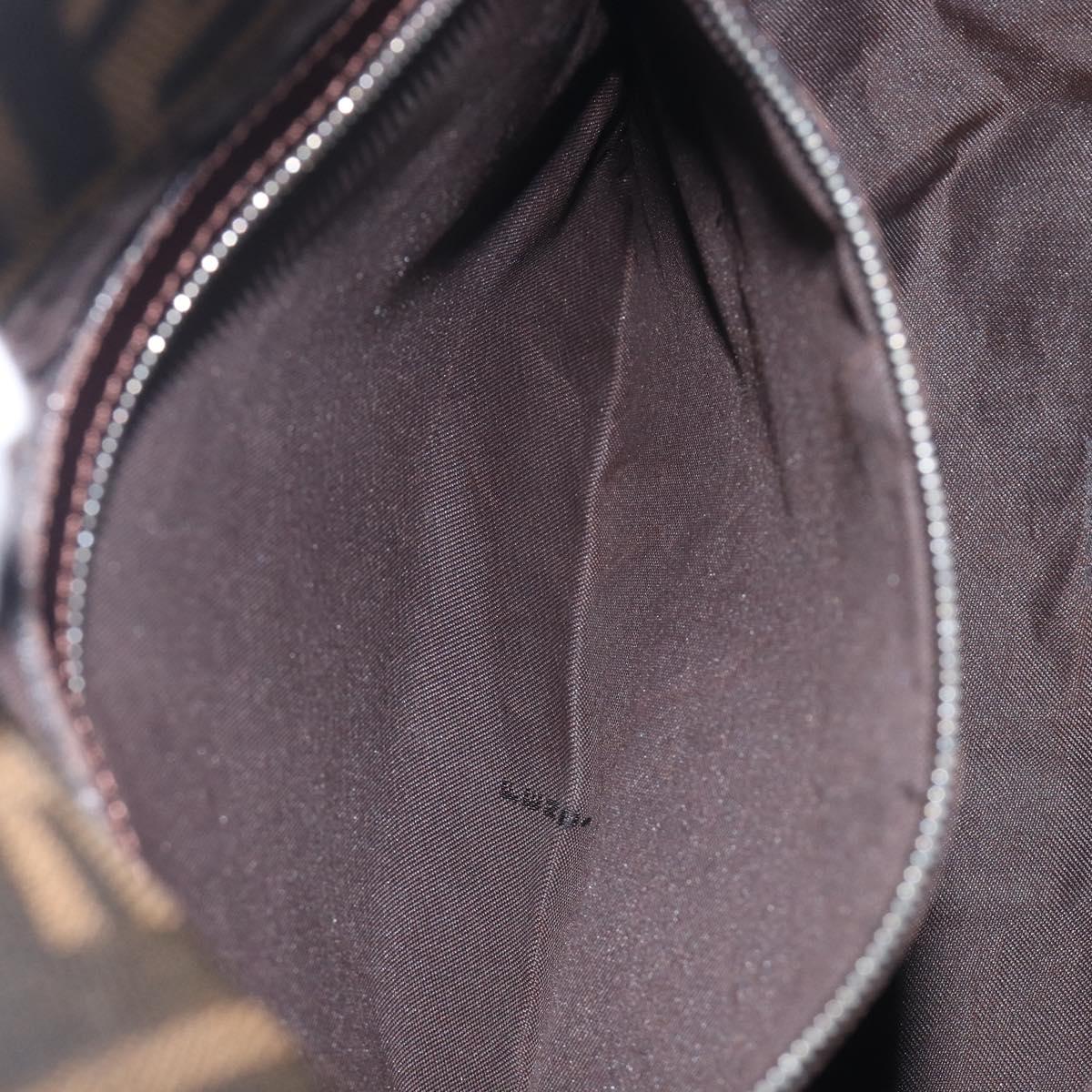 FENDI Zucca Canvas Mamma Baguette Shoulder Bag Brown Black 26325 Auth 210140V