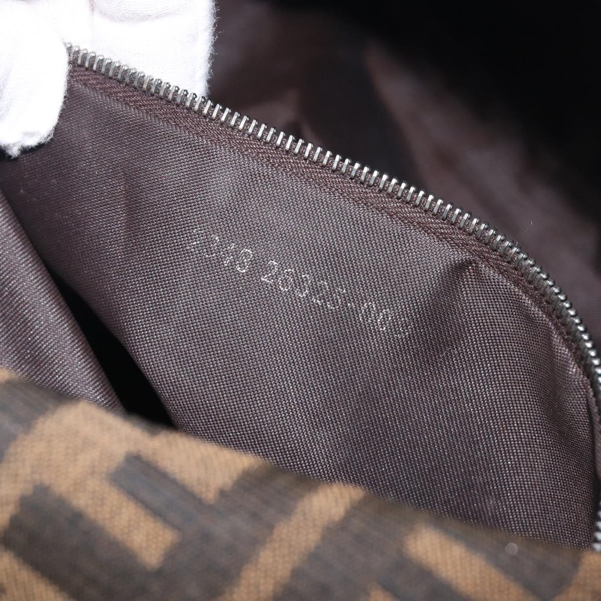 FENDI Zucca Canvas Mamma Baguette Shoulder Bag Brown Black 26325 Auth 210140V