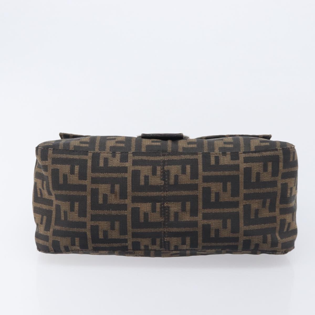 FENDI Zucca Canvas Mamma Baguette Shoulder Bag Brown Black 26325 Auth 210140V