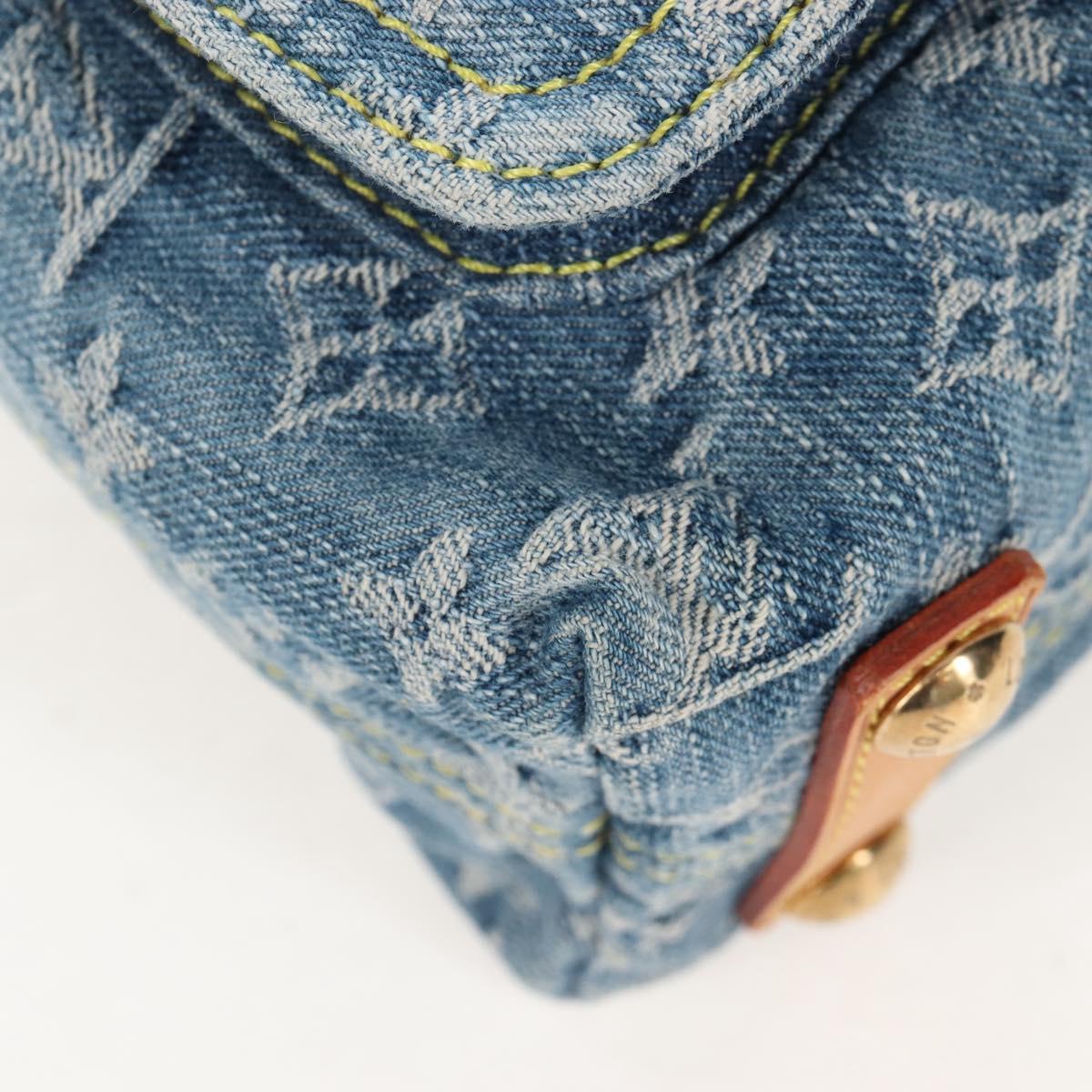 LOUIS VUITTON Monogram Denim Buggy PM Shoulder Bag Blue M95049 LV Auth 210141V