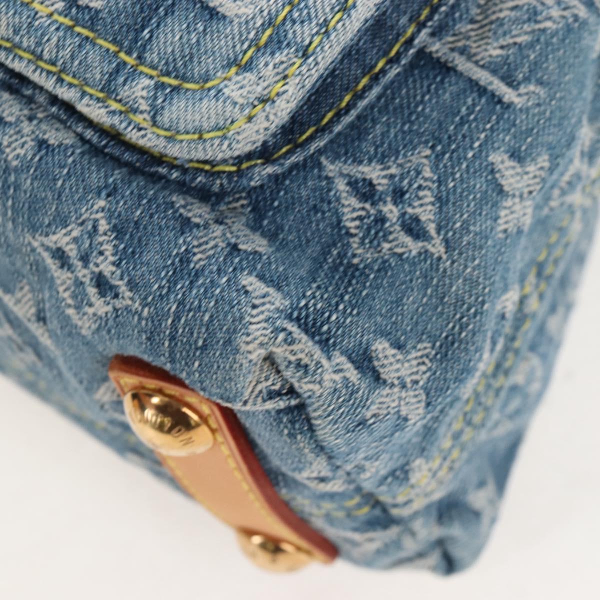 LOUIS VUITTON Monogram Denim Buggy PM Shoulder Bag Blue M95049 LV Auth 210141V