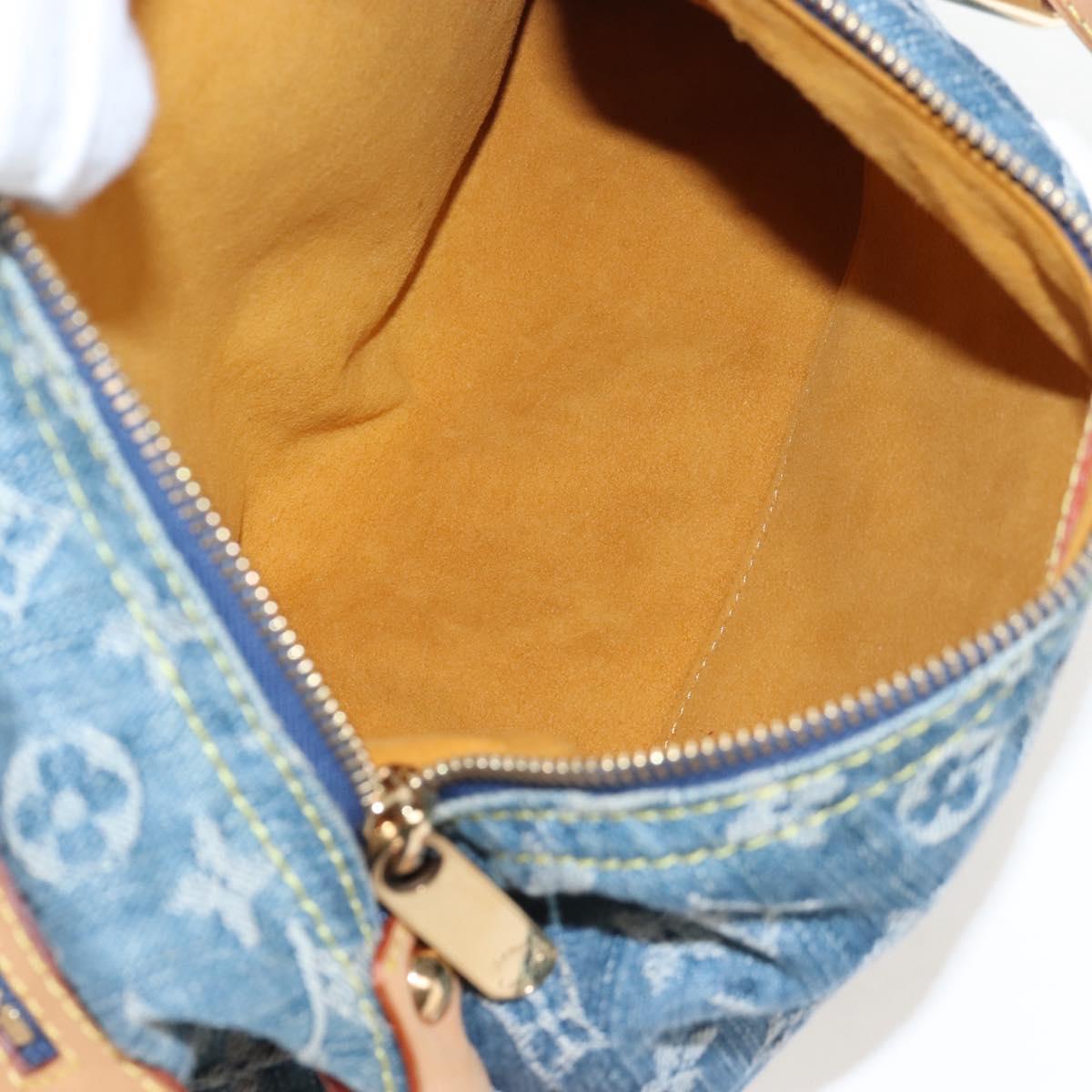 LOUIS VUITTON Monogram Denim Buggy PM Shoulder Bag Blue M95049 LV Auth 210141V
