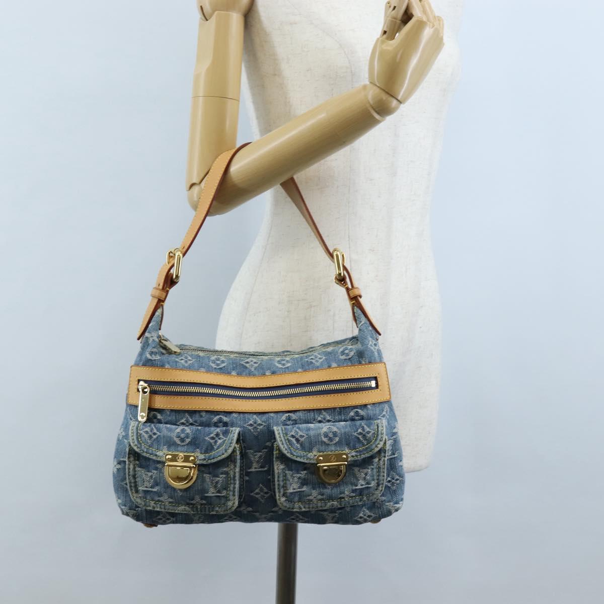 LOUIS VUITTON Monogram Denim Buggy PM Shoulder Bag Blue M95049 LV Auth 210141V