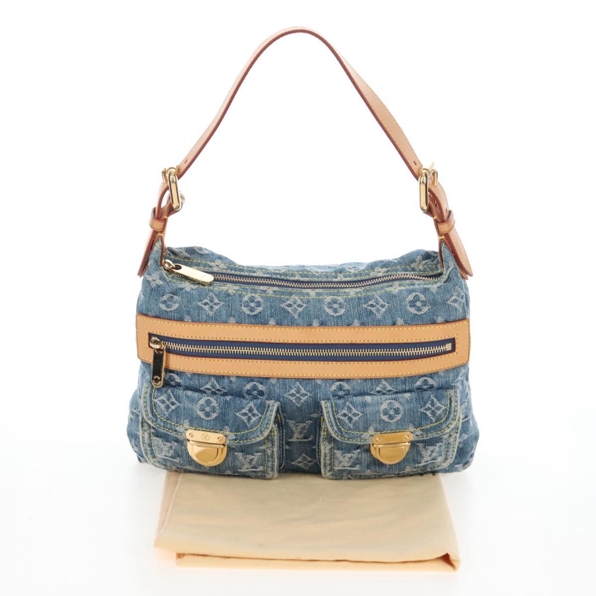 LOUIS VUITTON Monogram Denim Buggy PM Shoulder Bag Blue M95049 LV Auth 210141V