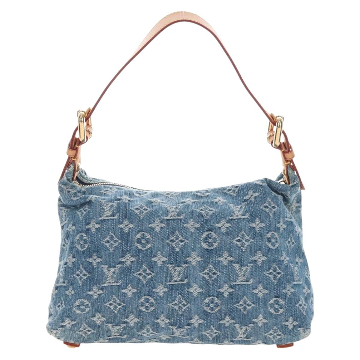 LOUIS VUITTON Monogram Denim Buggy PM Shoulder Bag Blue M95049 LV Auth 210141V