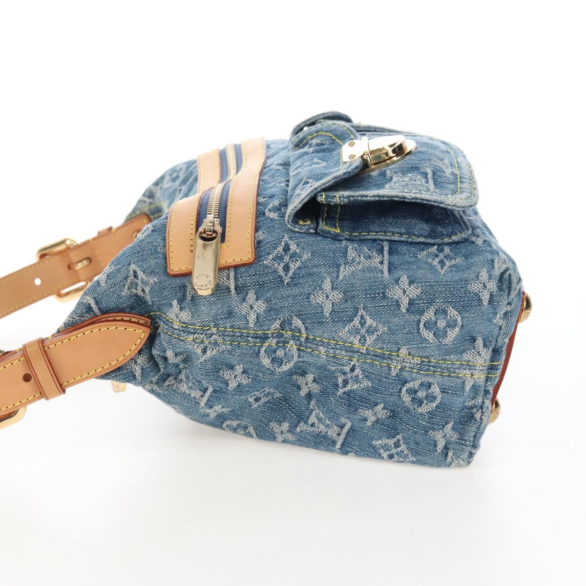 LOUIS VUITTON Monogram Denim Buggy PM Shoulder Bag Blue M95049 LV Auth 210141V